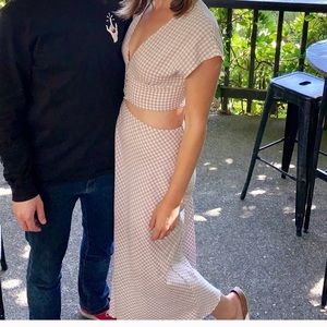 UO gingham/plaid 2-piece dress